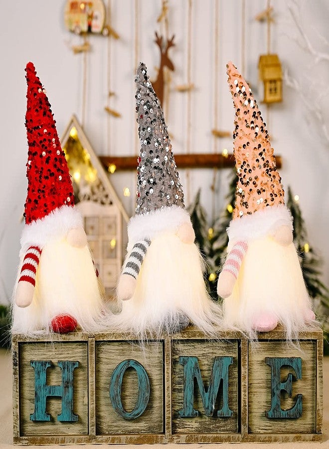 Islmlisa Plush Christmas Gnome with Light,Glowing Santa Rudolph Doll Cloth Birthday Present with Bendable Nordic Hat for Home Holiday Decoration, Christmas Home Decor Gifts (Grey) - Image 5