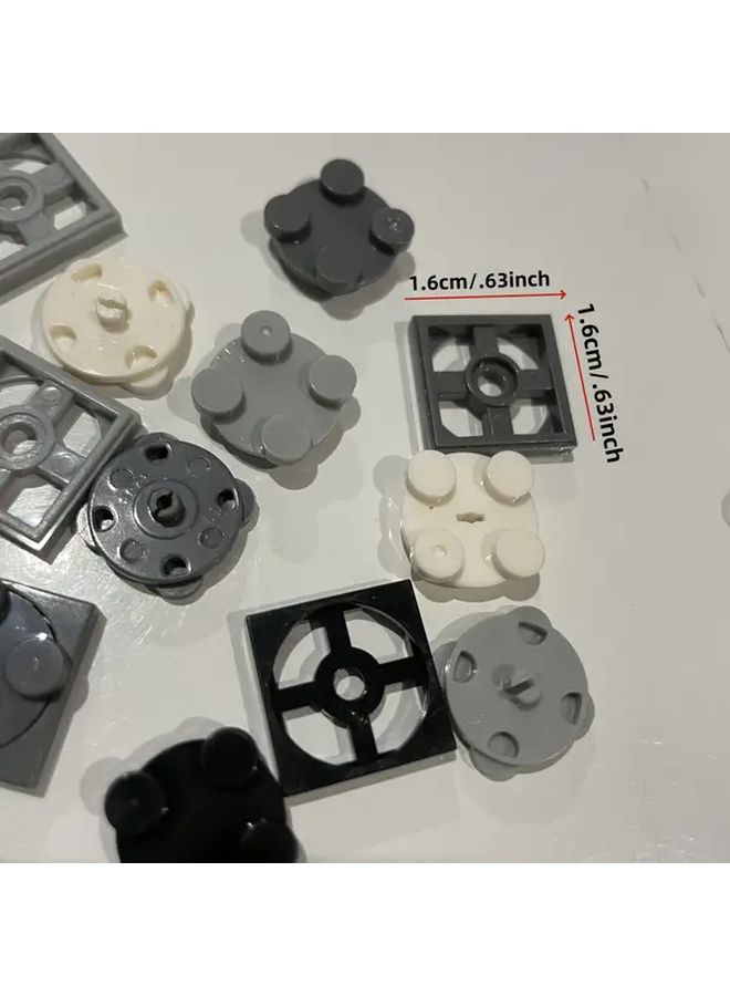 18 Pcs 9 Sets Moc Scene Building Blocks Dark Gray Diy Compatible With Small Particle Discs And Base Assembly Connectors Rotatable Function Mixed Colors Durable Abs Material For Birthday Gifts Creative Playtime Sturdy Construction Building Block Accessories Brick - Image 5