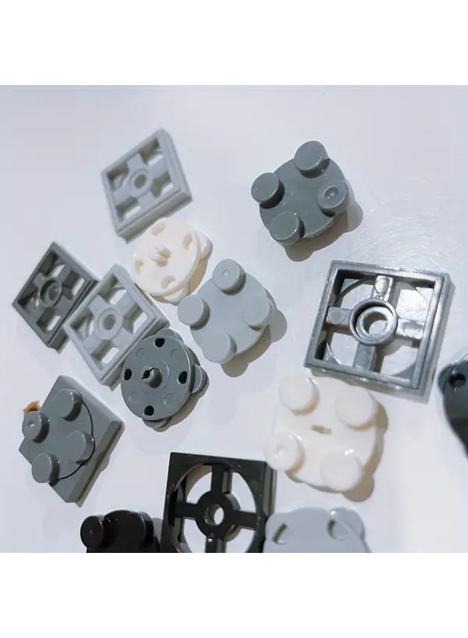 18 Pcs 9 Sets Moc Scene Building Blocks Dark Gray Diy Compatible With Small Particle Discs And Base Assembly Connectors Rotatable Function Mixed Colors Durable Abs Material For Birthday Gifts Creative Playtime Sturdy Construction Building Block Accessories Brick - Image 4