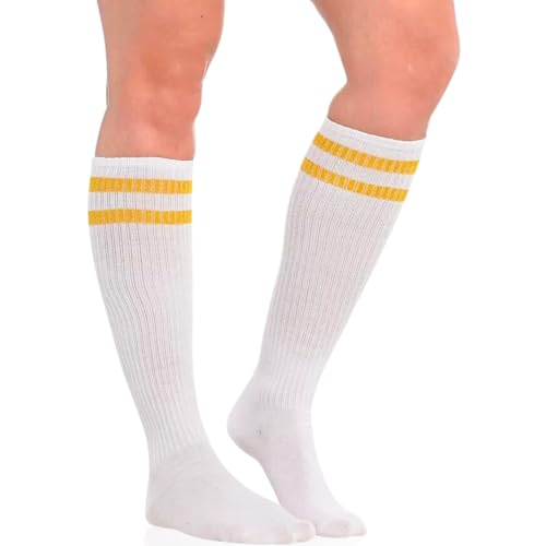 Amscan Striped Knee High Socks2 Pcs One Size Gold - Image 1