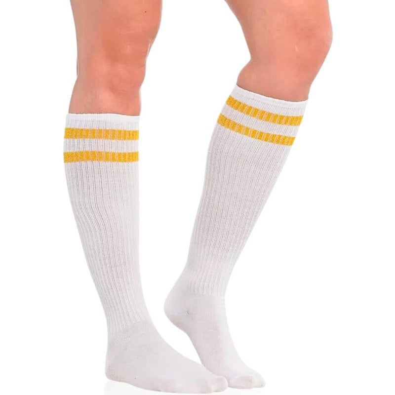 Amscan Striped Knee High Socks2 Pcs One Size Gold - Image 2