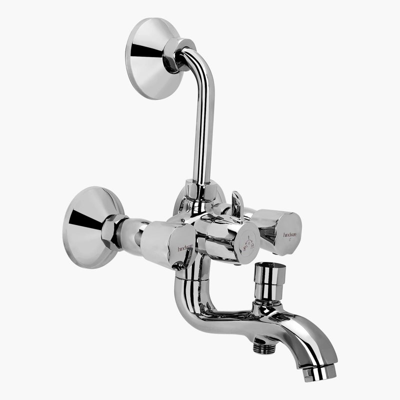 Hindware Contessa NEO F730022CP Brass Wall Mixer- 3 in 1 (Chrome, Silver) - Image 2