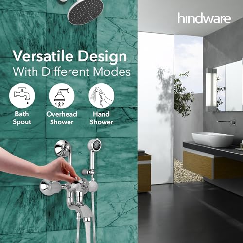 Hindware Contessa NEO F730022CP Brass Wall Mixer- 3 in 1 (Chrome, Silver) - Image 5