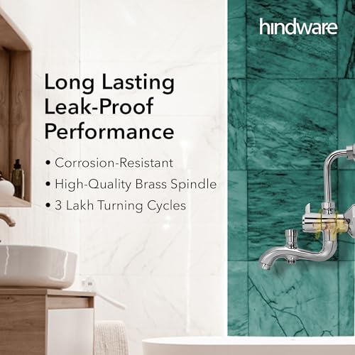 Hindware Contessa NEO F730022CP Brass Wall Mixer- 3 in 1 (Chrome, Silver) - Image 4