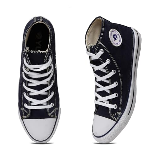 YUKI Unisex Canvas Comfortable & Lightweight Sneaker for Men's and Women's | High Top Canvas Sneakers Blue - Image 4