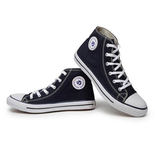 YUKI Unisex Canvas Comfortable & Lightweight Sneaker for Men's and Women's | High Top Canvas Sneakers Blue - Image 1
