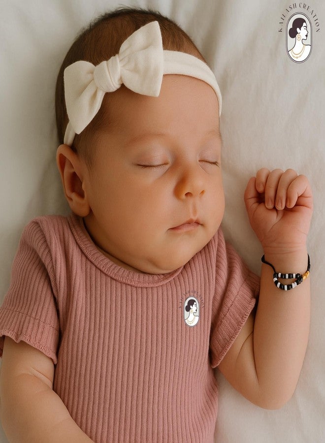 Kailash Creation Black & White Beads Nazar Thread Bracelet Set for Newborn Baby Boys & Girls | Nazariya Kada for Kids (0-5 Yrs) - Image 3