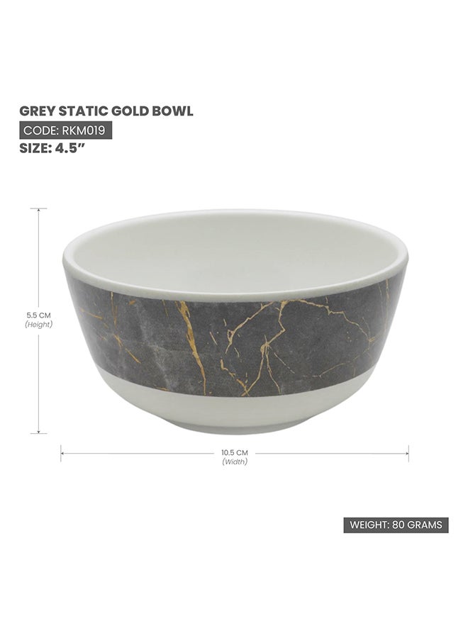 Rk Melamine Grey Static Gold Melamine Bowl 4.5" - Image 2
