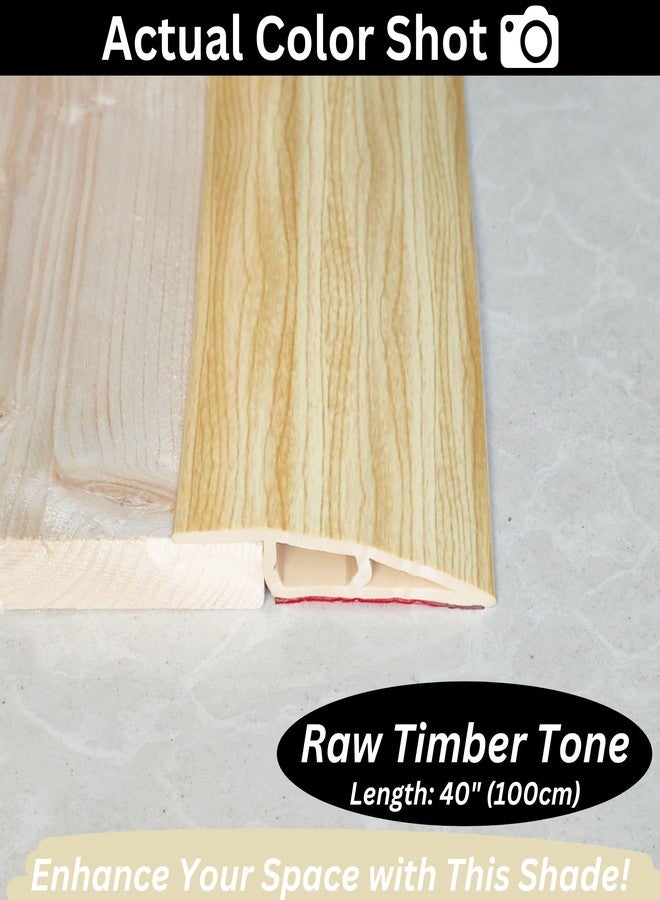 Maxiroc 1/2" to 3/5" Height Threshold Ramp - Rubber Threshold, Floor Transition Strip, Door Strip, Wheelchair Ramp, Carpet to Tile Strip (Raw Timber Tone, 40 inches) - Image 4