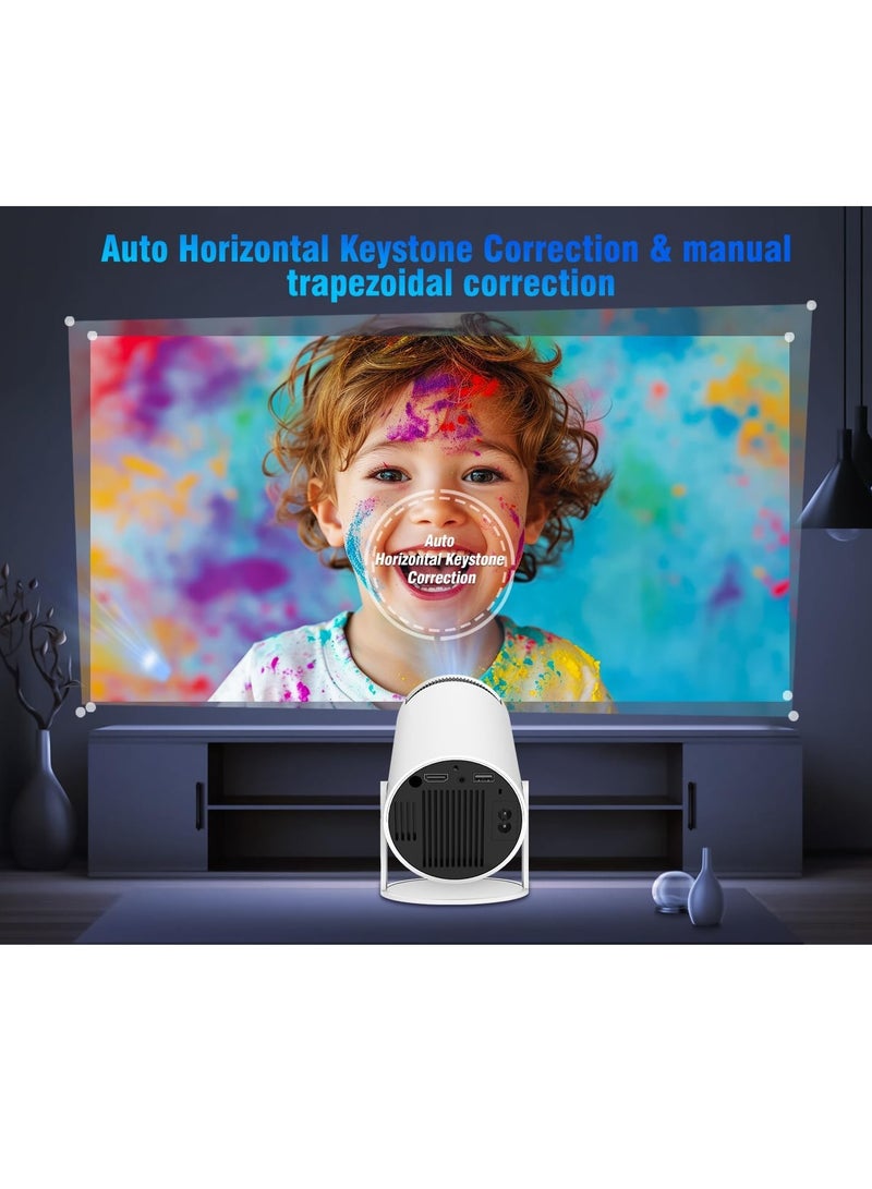 Mini Projector with Android 11 Portable Projector 1080P Full HD 4K Support Smart 5G Projector WiFi 6 Band Horizontal Correction 180° Rotation  - Image 3