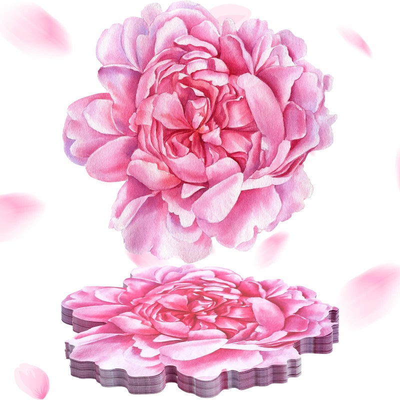 Set of 100 Peony Placemat Pink Floral Place Mats Spring Paper Placemats Disposable for Dining Table Parties Wedding Kitchen Decor Bridal Shower 13 x 13 Inch