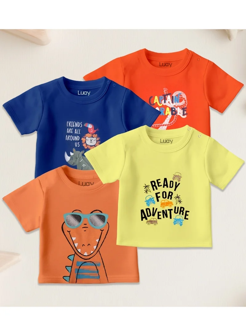 لؤي 100%  Cotton T-Shirts for Boys & Girls – Festive Short-Sleeve Styles in Vibrant Colors and Patterns for Kids and Toddlers – Regular Fit