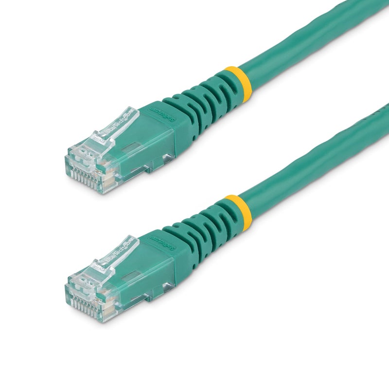 StarTech.com 10ft CAT6 Ethernet Cable - Green CAT 6 Gigabit Ethernet Wire -650MHz 100W PoE++ RJ45 UTP Molded Category 6 Network/Patch Cord w/Strain Relief/Fluke Tested UL/TIA Certified (C6PATCH10GN) - Image 1