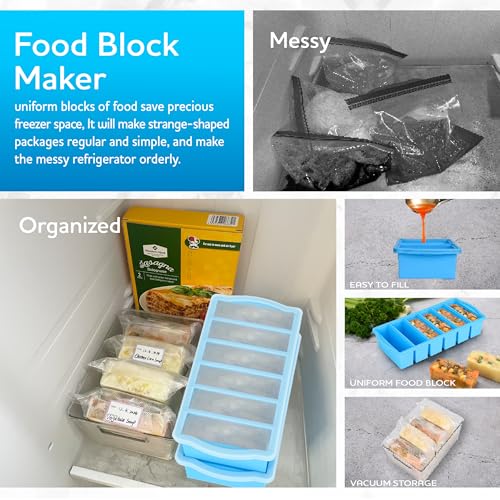 ZIP STANDING Silicone Freezer Molds with Lids, 1/2 Cup Soup Freezer Container Reinforced Steel Ring Top for freezing Soup Sauce Broth Leftovers, Silicone Freezer tray 2-Pack, Oven & Dishwasher Safe - Image 5