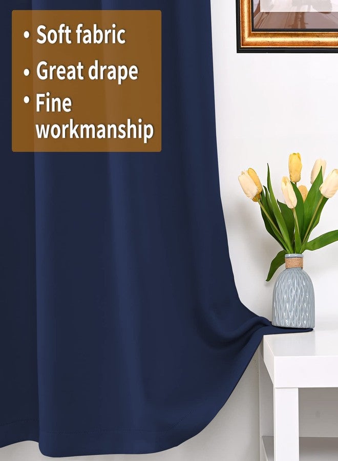 YoungsTex Navy Blue 100% Blackout Curtains for Bedroom 63 Inches Long, Grommet Thermal Insulated Black Out Drapes Evergy Saving for Winter Living Room, 2 Panels, 42 X 63 Inch - Image 5