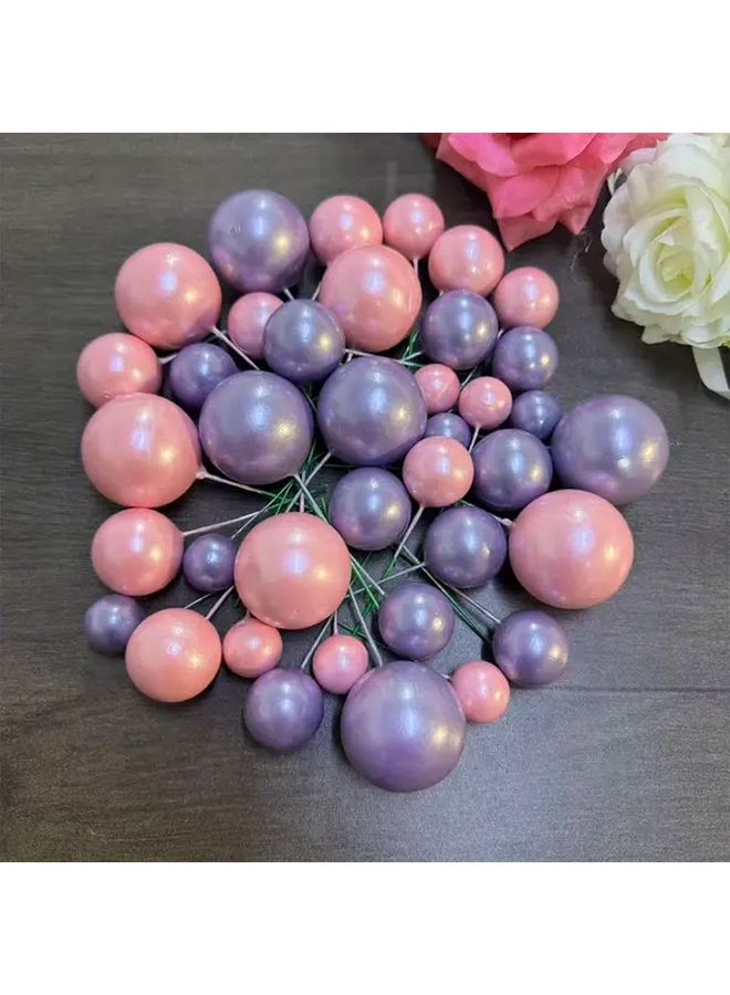 حزمة مختلطة أرجوانية وردية ديكورات كيك 10 قطع ورقية توبرز كب كيك لحفلات أعياد الميلاد والزفاف - Image 4