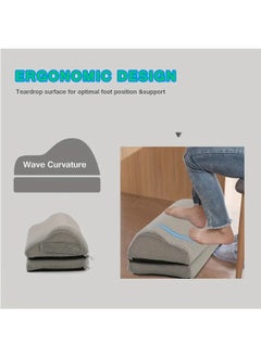 Hihonor Ergonomic Foot Rest Stool - Adjustable Height, Washable Cover, Non Slip Foot Rest Under Desk Work, Washable Memory Foam Footrest for Work Gaming Office(Light Grey)  - Image 3
