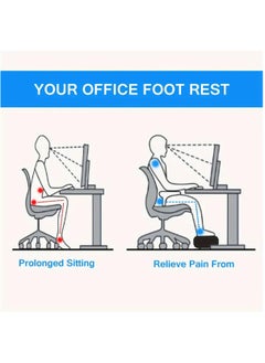 Hihonor Ergonomic Foot Rest Stool - Adjustable Height, Washable Cover, Non Slip Foot Rest Under Desk Work, Washable Memory Foam Footrest for Work Gaming Office(Light Grey)  - Image 4