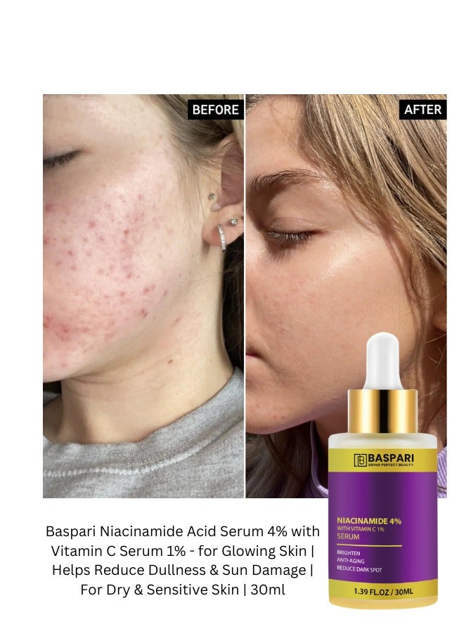 BASPARI Baspari Niacinamide Acid Serum 4% with Vitamin C Serum 1% for Glowing Skin  - Image 5