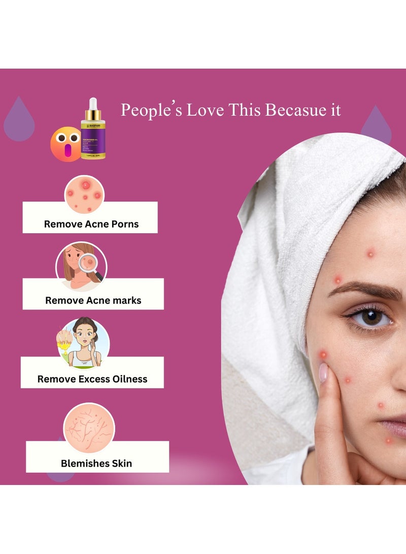 BASPARI Baspari Niacinamide Acid Serum 4% with Vitamin C Serum 1% for Glowing Skin  - Image 2