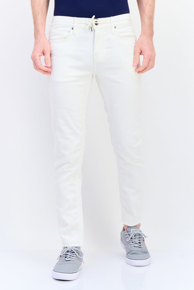 Celio Men Slim Fit Solid Stretchable Straight Leg Jeans, White  - Image 1