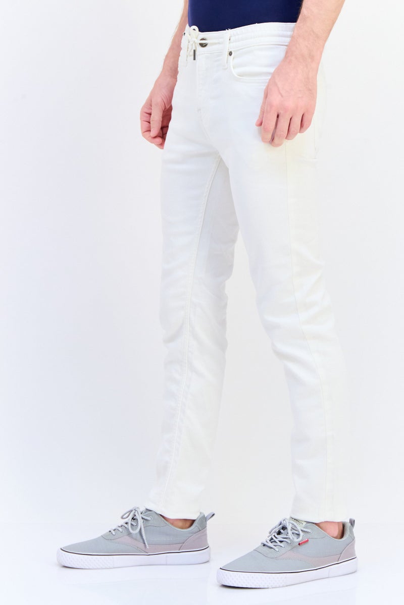 Celio Men Slim Fit Solid Stretchable Straight Leg Jeans, White  - Image 4