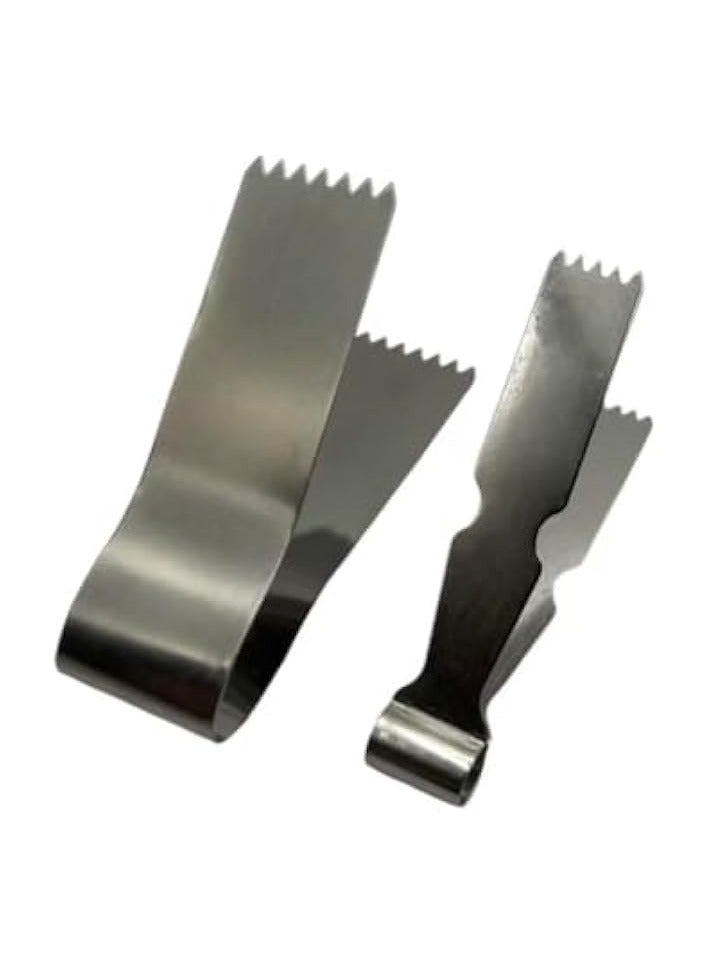 Green Tiger 2 pcs Maggas Combo - 7-Teeth Wide + 5-Teeth Precision Maggash Malqat Manqat Mangash | Maamoul Cookie Maker | Pastry Tongs | Baking Crimper Tool for Decorating Cookies | Stainless Steel - Image 1