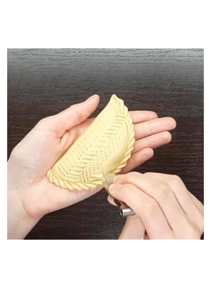 Green Tiger 2 pcs Maggas Combo - 7-Teeth Wide + 5-Teeth Precision Maggash Malqat Manqat Mangash | Maamoul Cookie Maker | Pastry Tongs | Baking Crimper Tool for Decorating Cookies | Stainless Steel - Image 3