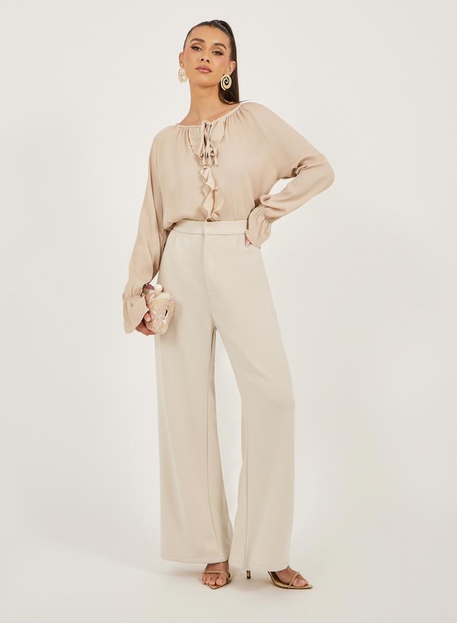 Styli Tie-Up Neck Ruffled Detail Blouse - Image 2