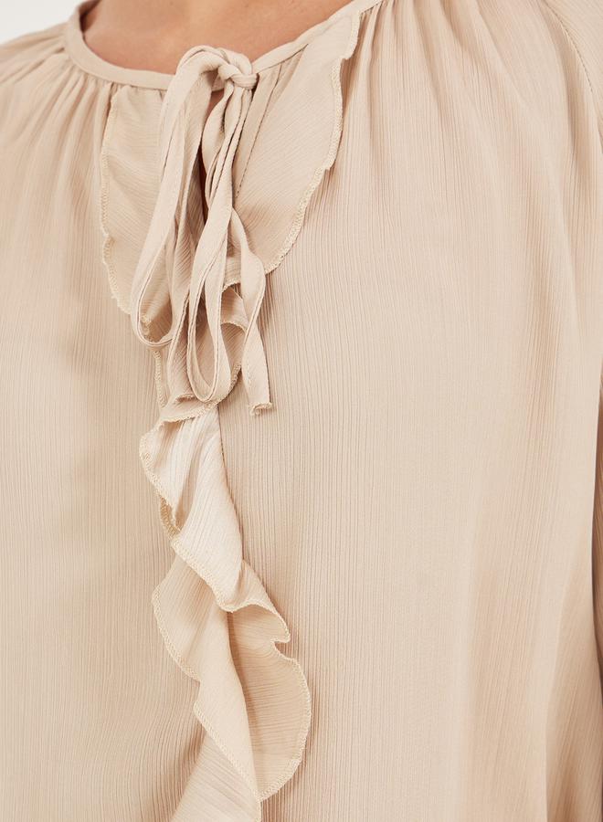Styli Tie-Up Neck Ruffled Detail Blouse - Image 4
