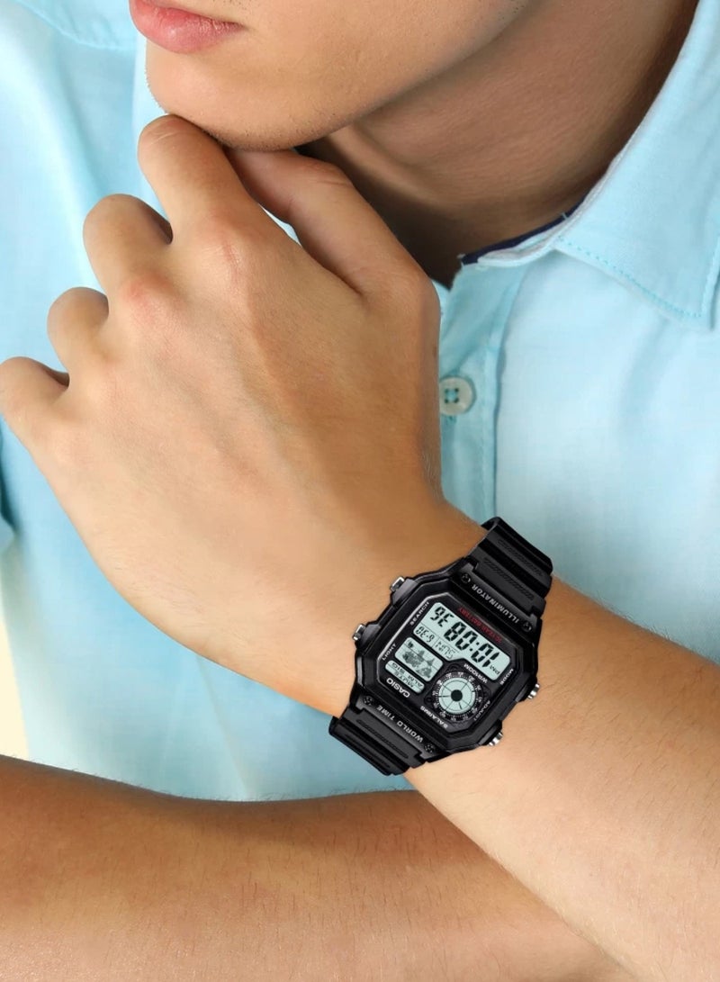CASIO Men's Resin Digital Watch AE-1200WH-1AVDF - 42 mm - Black - Image 4