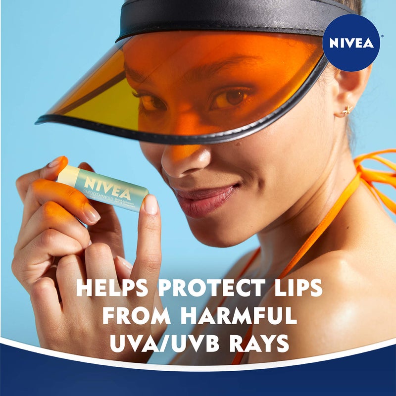 NIVEA Smoothness Lip Care SPF 15 Carded, 1 Count, Pack of 6 - Image 2