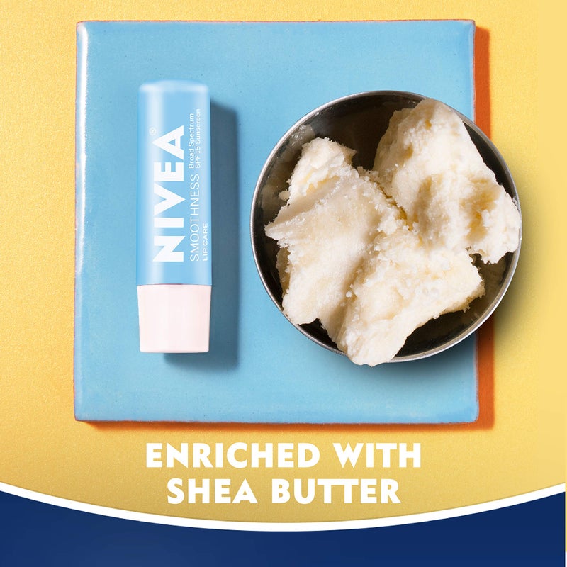 NIVEA Smoothness Lip Care SPF 15 Carded, 1 Count, Pack of 6 - Image 3