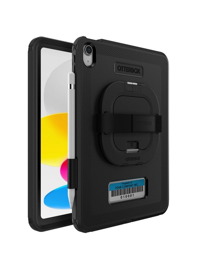 OtterBox DEFENDER FOR BUSINESS W/ KICKSTAND/HANDSTRAP for iPad (A16) & iPad 10th Gen V2 - BLACK, rugged & durable, port protection, includes shield-stand (Non-Retail Packaging) - Image 1
