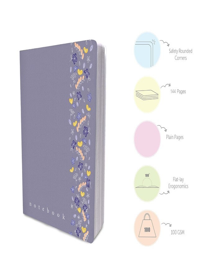 فيكطر نوطس دفتر ملاحظات فاكتور نوتس: دفتر يوميات من ورق بلون العاج بوزن 100 جرام/متر مربع، مقاس A5، 144 صفحة (زهرة الخزامى البرية، سادة) - Image 3