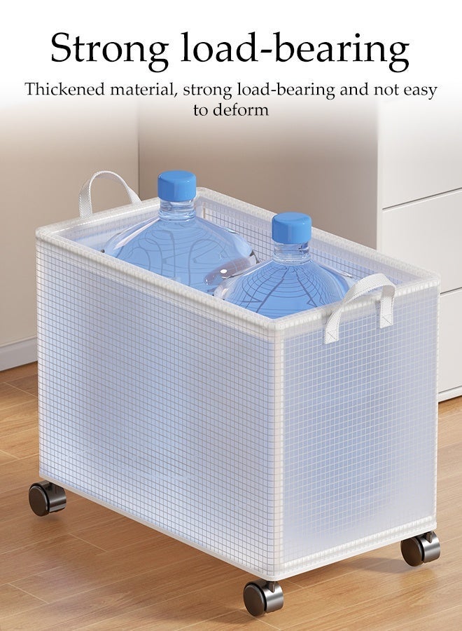 DUNISO Foldable Storage Shelves with Wheels,Waterproof Multifunctional Storage Basket,Unit Rolling Cart for Garage, Office, Basement, Bedroom,Bathroom(38*30*30) - Image 4