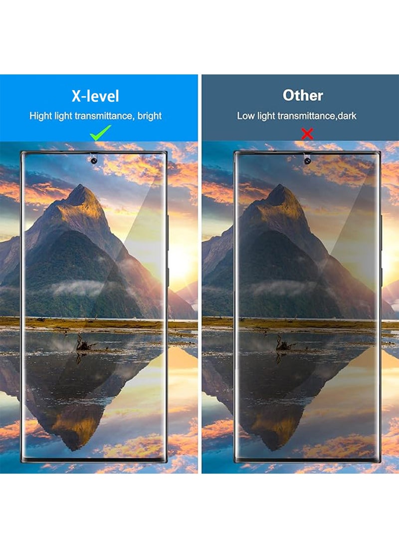 X-level - Samsung Galaxy S24 Ultra Screen Protector,2 Pack HD Clear 9H Tempered Glass Screen Protector+2 Pack Glass Camera Lens Protector, Support Fingerprint Unlock,Easy install and Comfortable touch - Image 1