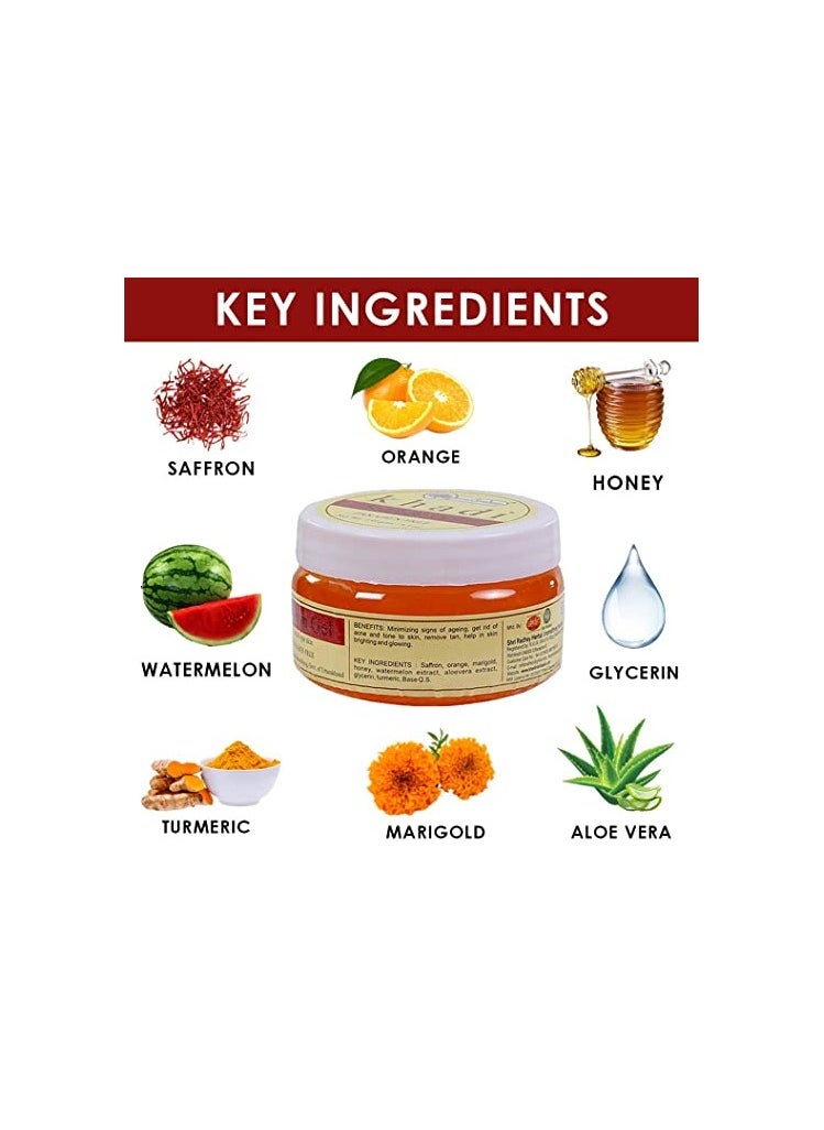 Khadi Herbal - Khadi  Pure Saffron Gel For Lightening Whitening Skin Tone, Reduce Pigmentation, Blemishes Acne Power With Orange Honey  Aloe Vera, Marigold For Unisex 150g - Image 1