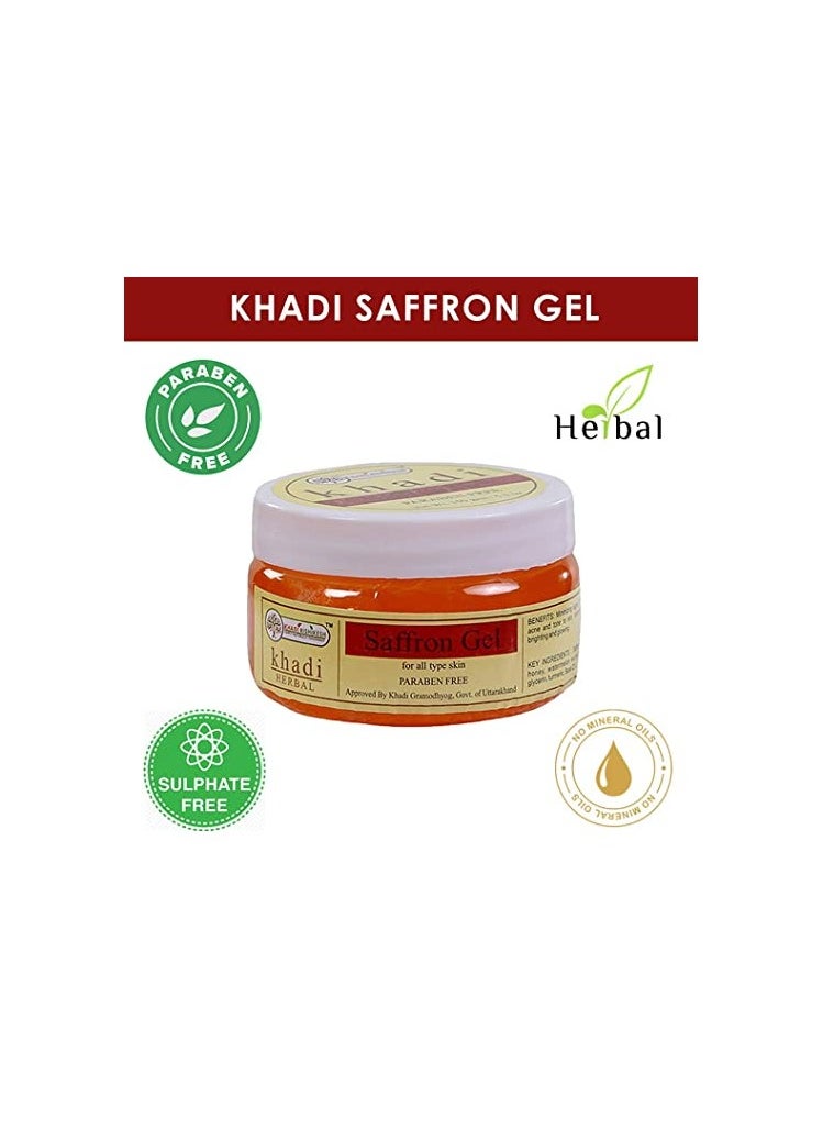 Khadi Herbal - Khadi  Pure Saffron Gel For Lightening Whitening Skin Tone, Reduce Pigmentation, Blemishes Acne Power With Orange Honey  Aloe Vera, Marigold For Unisex 150g - Image 1