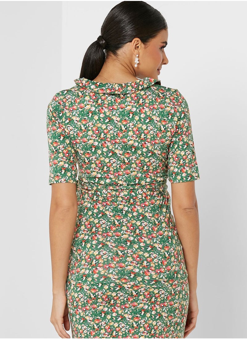 Mamalicious - V-Neck Floral Printed Top - Image 1