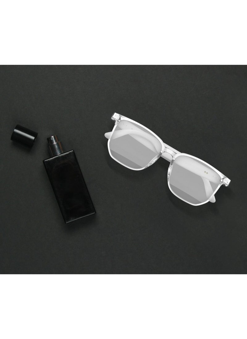 GREEN LION - GL-SG9Hamburg Smart Glasses / Play & Pause / Answer & Reject Calls / Anti-Blue Lens / Built-in Microphone / UV400 Protection / Voice Assistant / Remote Camera / Touch Control / TWS Function - White - Image 1