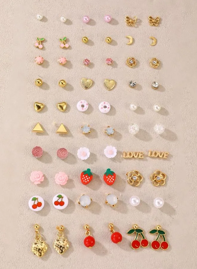 تايك تو مجموعة من 30 زوج أقراط صغيرة متنوعة