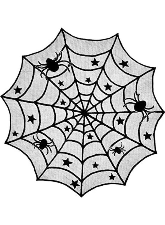 NIBEMINENT Round Polyester Lace Table Topper Multicolour 40 x 0.01inch