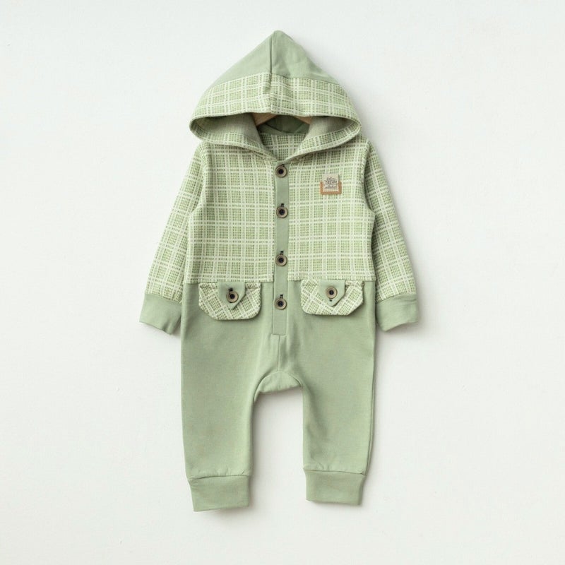 Baby Fou Hooded Front Buttoned Jumpsuit - Image 1