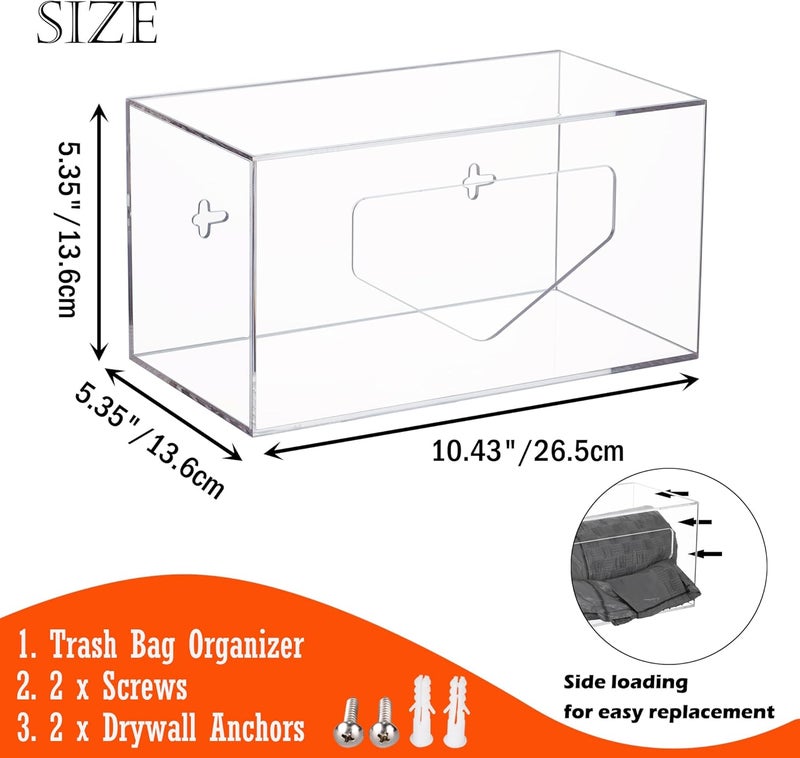 TPGP Aphbrada Acrylic Trash Bag Dispenser Roll Holder - Wall Mount for Kitchen Cabinet - Image 2