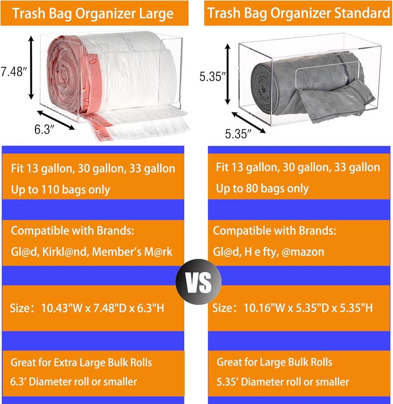 TPGP Aphbrada Acrylic Trash Bag Dispenser Roll Holder - Wall Mount for Kitchen Cabinet - Image 3