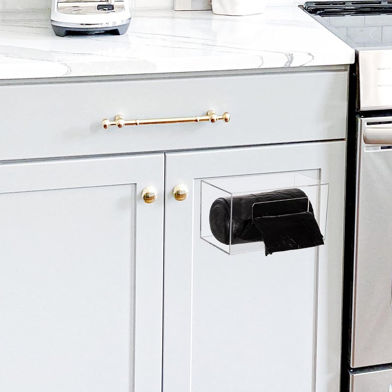 TPGP Aphbrada Acrylic Trash Bag Dispenser Roll Holder - Wall Mount for Kitchen Cabinet - Image 5