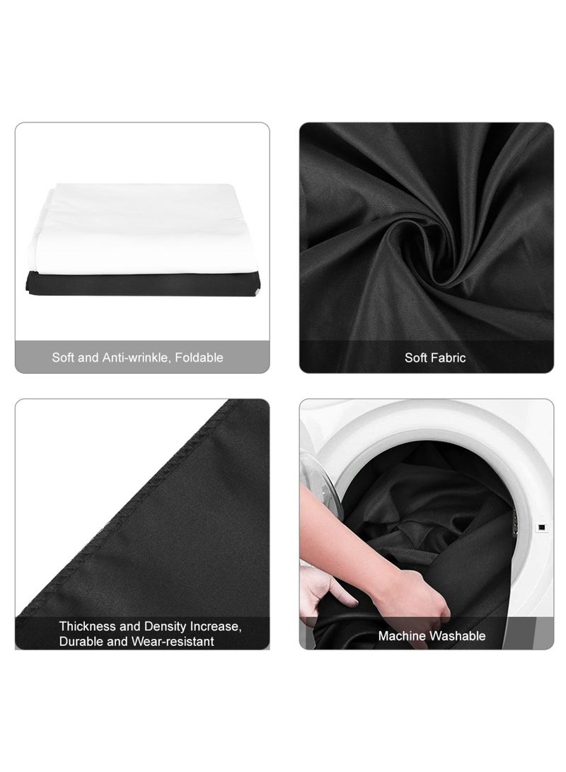 PULUZ 78.7Inch*78.7Inch Black Polyester  Backdrop Background for Photography Photo Booth Backdrop for Photoshoot Background Screen Video Recording Parties Curtain - Image 3