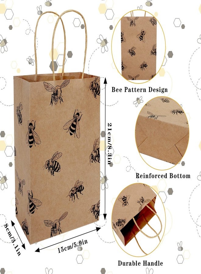 Whaline حقائب هدايا نحلة 20 قطعة مع مقابض - حقائب ورقية بموضوع النحل لحفلات عيد الميلاد - Image 2