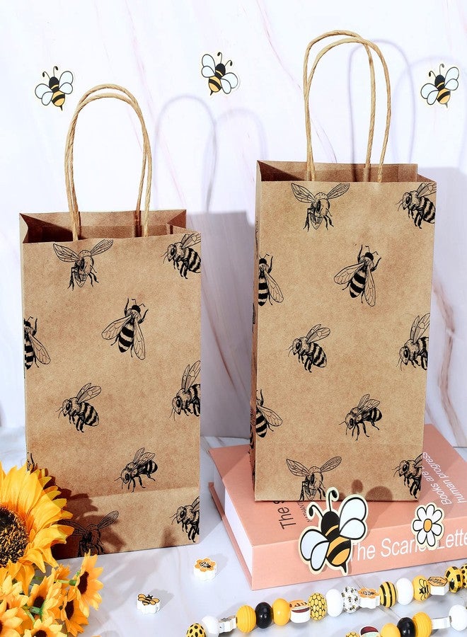 Whaline حقائب هدايا نحلة 20 قطعة مع مقابض - حقائب ورقية بموضوع النحل لحفلات عيد الميلاد - Image 3